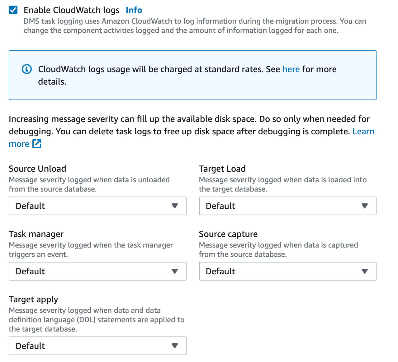 AWS-DMS-CloudWatch-Logs